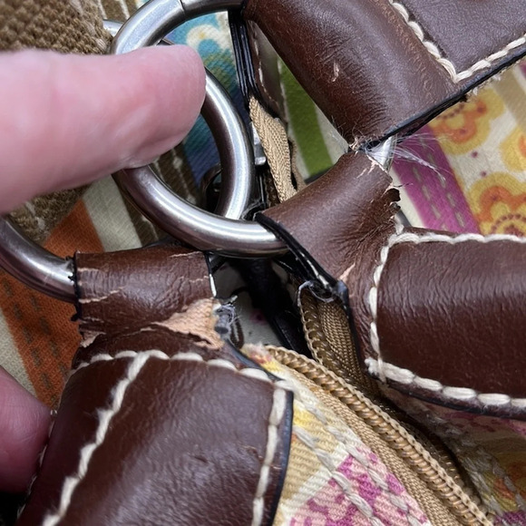 Fossil Striped Adjustable Strap Canvas & Leather Bag - Picture 11 of 11